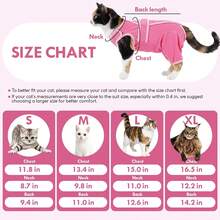 1pc Cat Post-Surgery Recovery Suit, Cat Post-Surgery Rehabilitation Suit, Cat One-Piece Surgical Suit With Back Legs, Adjustable Shoulder Straps, Back Pressure Button Design, Easy To Put On And Take Off, Anti-Licking Wound Dog Post-Surgery Suit, Suitable For Female And Male Cats, Cat Pajamas, Home Wear, Warm Cat Vest, Suitable For All Seasons, Suitable For Large, Medium And Small Cats - Pink - View 2