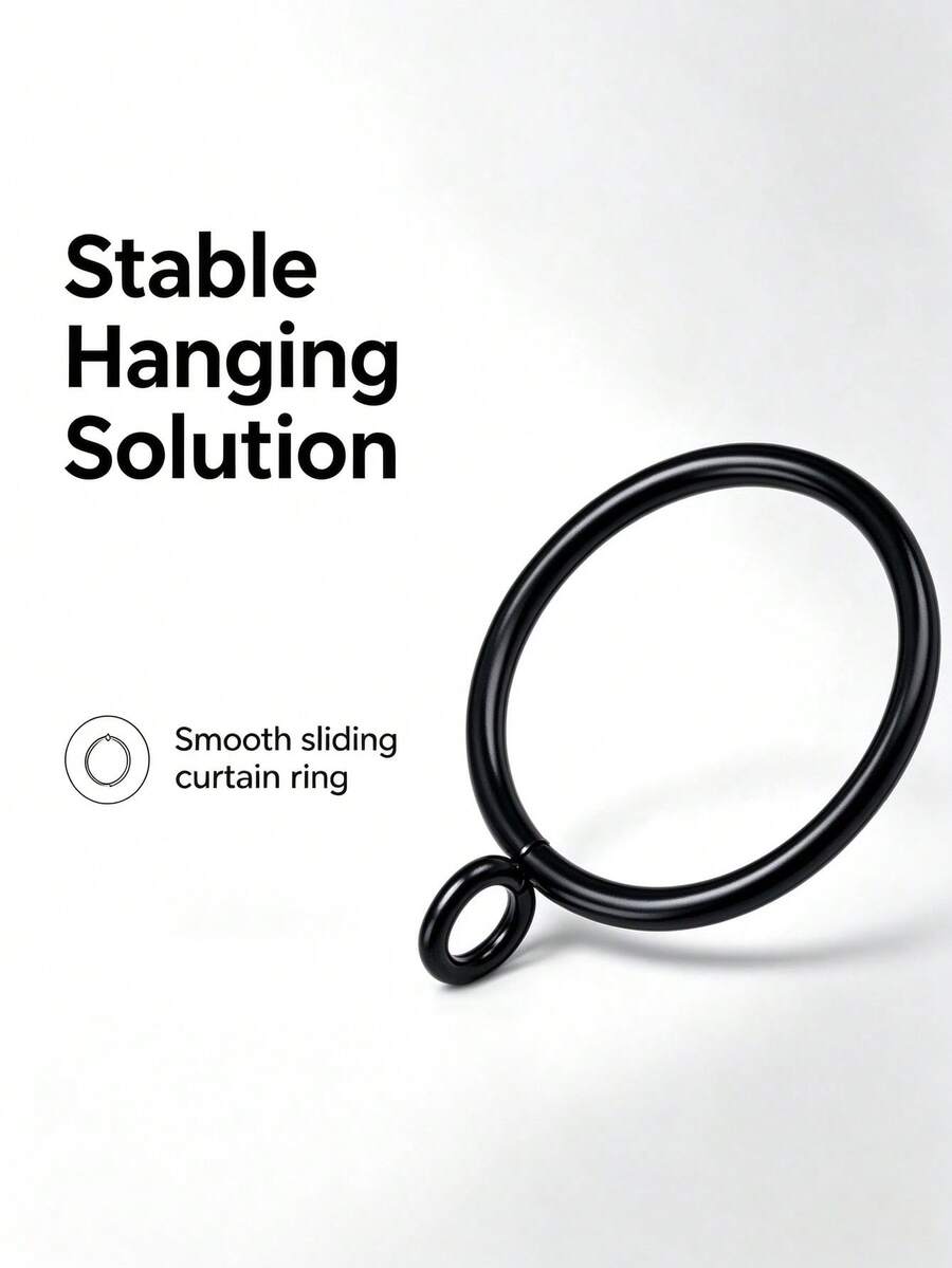 10pcs Curtain Rings With Eyelets, Metal Drapery Rings For Pinch Pleat Curtains, Metal Drapery Rings For Curtains, Drape Ring 1.25 Inch I D - Multiple Styles - View 1