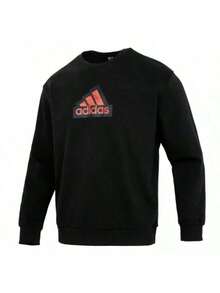 Adidas Men's Sweatshirt Autumn/Winter New Sports Casual Small Logo Simple Basic Loose Comfortable Crew Neck Pullover IT3989 - Black - View 1