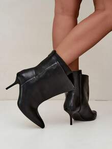 Women's Daily Fashion Versatile Stiletto High Heel Ankle Boots - Black - View 7
