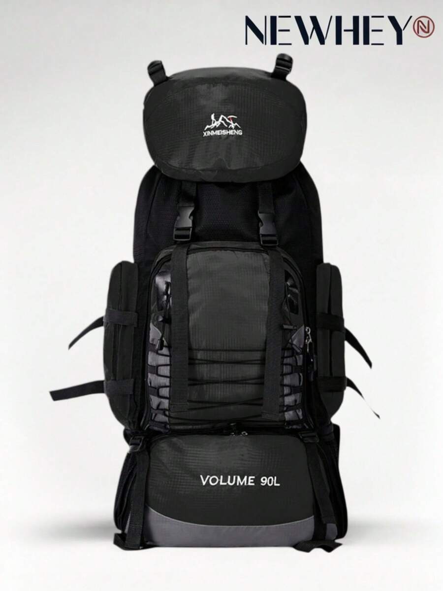 NEWHEY 90L 防水戰術登山背包，可調節大容量登山包，附可拆卸頂蓋，適合露營、攀岩、戶外運動 - 彩色 - 查看 1
