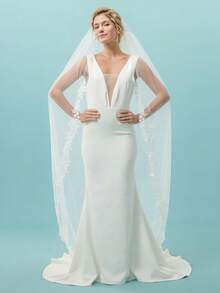 Wedding Veil 1 Tier With Metal Comb For Brides | Soft Tulle, Metal Comb, Perfect For Church, Beach Or Garden Wedding - Ivory - View 10