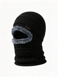 1pc New Autumn/Winter Windproof Fleece Balaclava Hat, Unisex Warm Headwear Suitable For Daily Outdoor Cycling - Multicolor - View 5