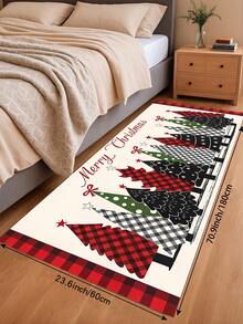 1/2pcs Christmas Kitchen Decor Rug, Colorful Christmas Tree Pattern Design Winter Kitchen Rug And Mat, Non-Slip Washable Absorbent Kitchen Accessories Decor Mat, Christmas Holiday Gift! - Multicolor - View 12