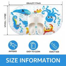 1pc Cartoon Non-Slip Mat With Suction Cups 38x69cm Bathtub Shower Mat Bathroom Decor - Multiple Styles - View 2