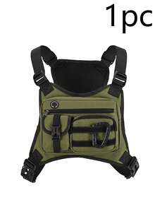 Men's Tactical Vest With Adjustable Shoulder Straps, Quick-Release Breathable Multi-Function Tactical Chest Bag, Outdoor Exploration, Hiking, Training, Practical Tactical Belt Equipment, Construction Vest, Bulletproof Holster Vest - Multicolor - View 14