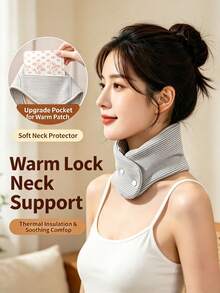 1pc Flower Belt Neck Warmer Collar For Cervical Protection, Heated Neck Strap For Air-Conditioned Rooms, Small Shoulder Shawl Scarf - Multicolor - View 3