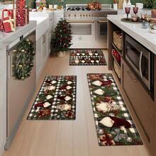 1/2/3 alfombrillas de cocina suaves y absorbentes: diseño con motivos navideños y chimenea: lavables, fáciles de limpiar: perfectas para decorar casas de campo, baños, pasillos, lavabos y lavaderos, para la decoración navideña del hogar y de las habitaciones, y para la decoración navideña en general. - Estilo 32 - Ver 1