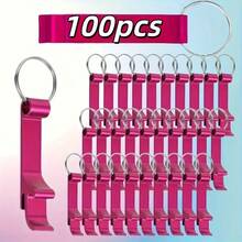 10/30/50/100pcs Customized Engraved Metal Bottle Opener Keychain - Can Engrave Name Or Text, Bulk Boxed, Perfect For Wedding, Birthday, Company Gift And Party Favor; Customizable - Multicolor - View 17