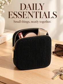 Portable Period Bag With Zipper Menstrual Pad Tampon Holder Versatile Makeup Bag Cruise Room Back To School Travel Essentials Accessories Women Gift - Multicolor - View 8