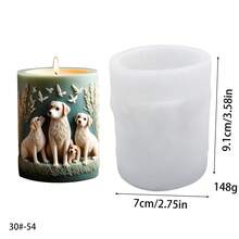 1pc Animal Series Cute Puppy Shaped Aromatherapy Candle Silicone Mold - White - View 8
