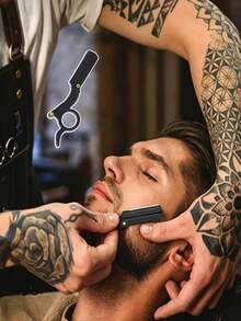 1Pc Ring Knife Holder Without Blades Classic Vintage Look For Barber Razor Manual Shaving For Haircutting, Beard Shaping, And Eyebrow Trimming For Men - Multiple Styles - View 1