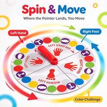 Twist Game Spinner, Floor Balance Party Game Spinner With Left And Right Hand And Foot Colored Circles, Interactive Family Gathering Indoor Activity Game Prop, Suitable For Children And Adults, Creative Birthday Gift And Party Favor, Left Hand, Right Hand, Adult Interactive Cardboard Game, Indoor/Outdoor Holiday Entertainment - Multicolor - View 6