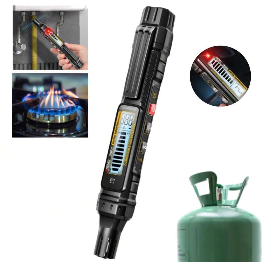 Detector de Gas , Detector Fugas Gas Natural con Alarma Sonora y Visual, Detector Gas de Propano, Metano, Butano y Gas Combustible , para Hogar y Caravana - Negro - Ver 1