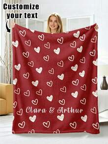 1pc Customized Flannel Blanket With Photo And Text, Office Nap Blanket, Comfortable Blanket, Mother's Day, Father's Day Gift For Parents, Bedding Blanket, Bed Customized Blanket, Customized Text Blanket, Home Personalized Customized Blanket - Multicolor - View 10