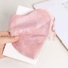 1 st varm ansiktsmask för kvinnor i enfärgad satinjacquard med spets, bekväm mjuk och andningsbar texturerad ansiktsskydd, tvättbar dekorativ accessoar för dagligt bruk - Multifärgad - Visa 5