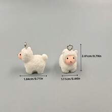 10pcs Cute Sheep Resin Jewelry Accessories, Adorable Lamb Pendants, Suitable For DIY Bracelets, Necklaces And Earrings Making - Lamb Pendant - View 3