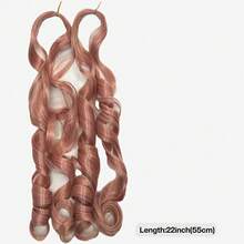 amir hair 1 Pack 75g French Curly Braid Loose Wave Crochet Hair Extensions Wig For Women - Pink - View 4