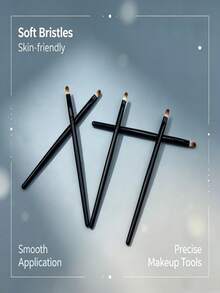 5Pcs Tapered Eyeshadow Detail Brushes, Smooth Handle Cosmetic Applicators For Undereye Highlight - Multicolor - View 2