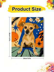 1pc Abstract Dog DIY Oil Painting By Numbers, Canvas Painting DIY Crafts, Adult Home Decoration, Holiday Gift. - Sets - View 8