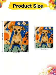 1pc Abstract Dog DIY Oil Painting By Numbers, Canvas Painting DIY Crafts, Adult Home Decoration, Holiday Gift. - Sets - View 11