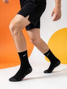 1/5/10/20 Pairs Men's Minimalist Mid-Calf Socks, Striped Sole Design, Diagonal Stripe Pattern, Comfortable Soft Casual Socks For All Seasons - Multicolor - View 2