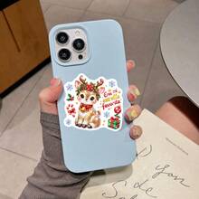 50Pcs Sparkly Spanish Christmas Animal Quote Stickers, Winter Holiday Inspirational Decals, Waterproof Vinyl For Journaling, Scrapbook, Computer, Luggage, Water Bottle DIY - Multicolor - View 4