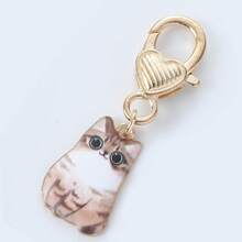 1/5pcs Cute Cat Keychain Bag Pendant, Multiple Adorable Cat Shapes With Heart Buckle Design, Exquisite Small And Lightweight Approx. 4.7g, Suitable For Handbags, Backpacks, Wallets, Keys, Zippers And Other Daily Decorations, Portable And Versatile, Adding Fun And Personalized Atmosphere, Suitable As Daily Small Gifts - Multicolor - View 9