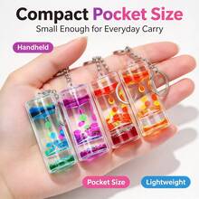 Liquid Motion Bubbler Keychains - Liquid Timer For Stress Relief - Dual-Color Oil Drop Liquid Keychain, Visual Art Pendant - Fidget Keychains For Gifts And Party Favors - Mesmerizing Sensory Toys - Adult Stress Relief Toy, Home & Office Decor - Multicolor - View 8