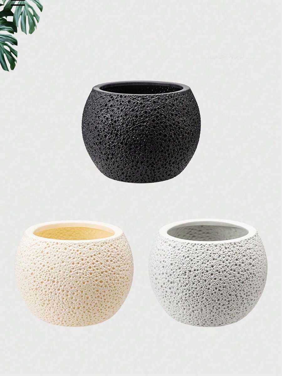 Spherical Round Plastic Planter, Large Size Floor Standing Artificial Plant Decorative Pot, Large Diameter Round Plastic Planter, Succulent Pot, Tree Planter, Large Round Ball Home Creative Decor, Hotel Artificial Greenery Planter, Tree Planting, Suitable For Home Patio, Outdoor Garden Supplies, Perfect For Planting Large Plants. - A - View 1