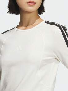 Adidas Women's DANCE LS TEE1 Long Sleeve Knit Collarless T-Shirt TKG3861 - White - View 4