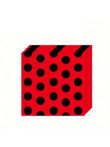 10件/20件/40件/80件瓢蟲主題派對用品套裝，包含瓢蟲紙盤、紙杯、餐巾紙和餐具套組，瓢蟲主題，適合1歲、2歲、3歲生日派對裝飾 - 彩色 - 查看 6