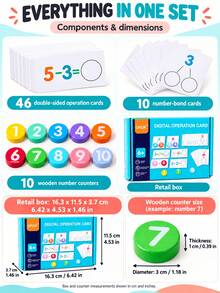 Math Activity Cards With Number Discs, Addition And Subtraction Game, Number Combination Learning Set For Children 6 Years And Older - Preschool Toys - View 12