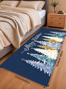 1/2 piezas Alfombra de decoración de cocina navideña, Feliz Navidad, patrón de diseño de árbol de Navidad, alfombra y tapete de cocina de invierno, antideslizante, lavable y absorbente, accesorios de decoración de cocina, ¡regalo navideño! - Multicolor - Ver 14