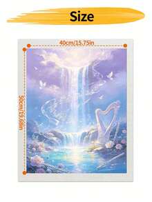 Bộ tranh tô số DIY Harp Waterfall Musical Notes (không khung hoặc có khung 8x12 / 16x20 inch) sơn acrylic, thủ công nghệ thuật cho người lớn mới bắt đầu, trang trí tường nhà, quà tặng lễ hội - Bộ - Xem 8