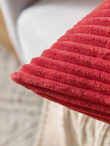 1 Funda De Almohada De Pana De Rayas - Rojo - Ver 2