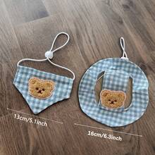 2pcs Cute Pet Hat And Triangle Scarf - Suitable For Small Dogs And Cats, Perfect For Daily Wear, Parties And Holiday Outings Pet Supplies - Multicolor - View 3
