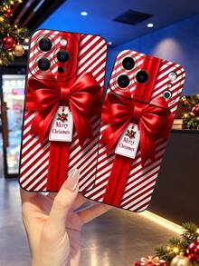 1pc 2D Printed Christmas Gift Pattern, Popular Creative Premium Design, Waterproof Durable Dustproof Fashion Minimalist With Camera Protection Black Matte Soft Touch Full Coverage Protective Phone Case, Compatible With: 18Pro Max/17Pro Max Phone Case/18Pro/17/17Pro/16promax/16/15/14/13/12/11/7/8/XR/XS/All Plus/Pro/Pro Max Series - Black - View 8