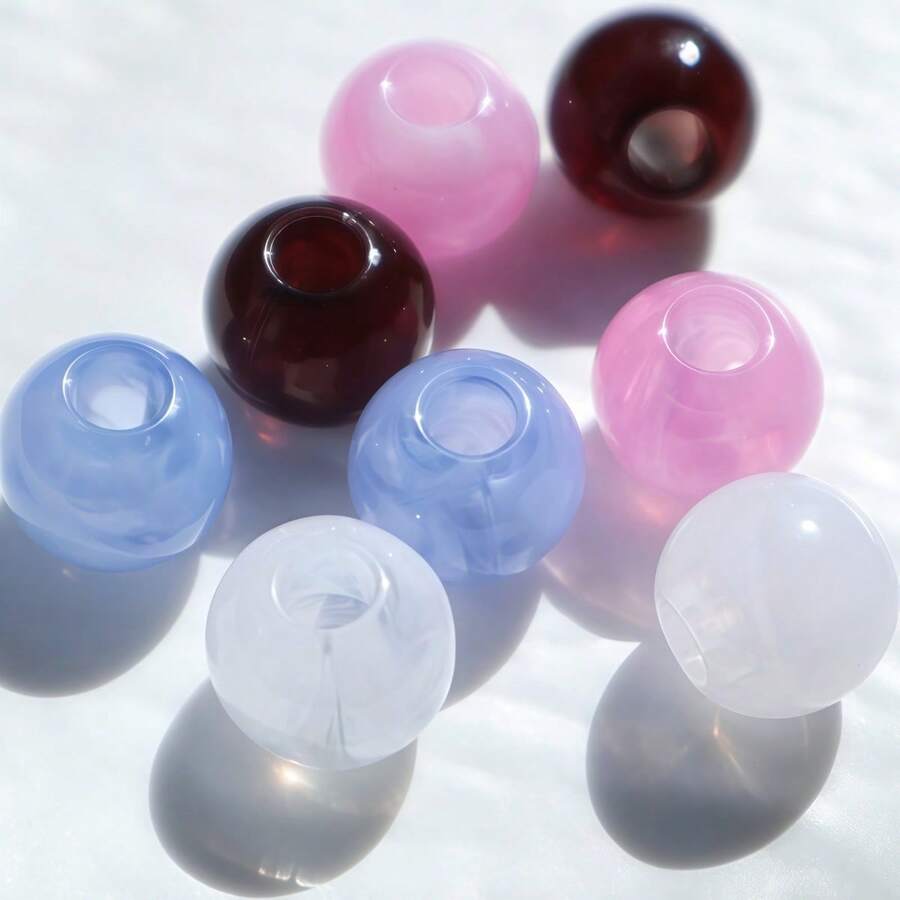 10/20/30pcs Dual-Color Perforated Colorful Round Beads DIY Bracelet Phone Chain Sweater Chain Shoe Decoration Beads - Multicolor - View 1