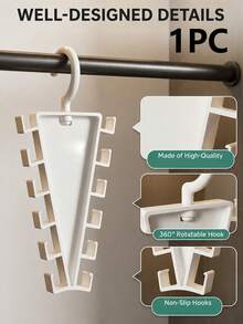 V-Shaped Wardrobe Storage Hanging Rack | 12 Hooks Large Capacity | 360° Rotating Space-Saving - Multicolor - View 13