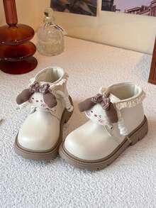 1 Pair Black Hook-And-Loop Fashionable Comfortable Versatile Casual Minimalist Baby Shoes - Beige - View 4