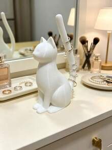 1pc Cat Ring Holder Kitten Jewelry Display Stand Artistic Sculpture Gift Decoration - Multicolor - View 3
