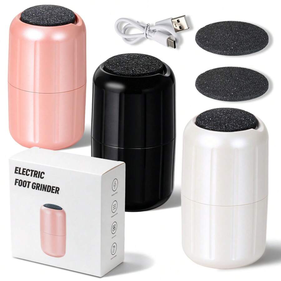 Máy tẩy chai chân điện sạc LIMEGIRL, gồm 2 đầu lăn thay thế, tốc độ điều chỉnh được, máy mài chân chống nước, hoàn hảo để loại bỏ da chết, vết chai và gót chân nứt nẻ (không màn hình) - Xem 1