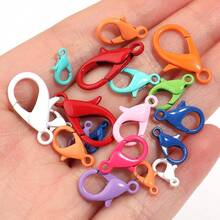 30pcs/Pack Colorful Enamel Lobster Clasp Keychain Accessories, Multi-Color Mixed Spring Buckle, Smooth Opening And Closing, Sturdy, Suitable For Making Bag Charms, Doll Pendants, DIY Handmade Jewelry Supplies, Multiple Bright Colors Available. - Lobster Clasp - View 3