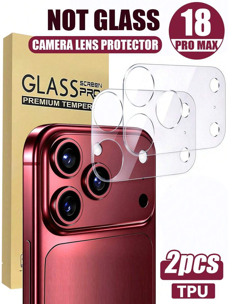 2入組 [2026新款] HD隱形相機鏡頭保護貼，相容 iPhone 18 Pro Max/18 Pro/17 Pro Max/17 Pro/17 Air，超薄 0.1mm、防刮、防指紋、無氣泡、易安裝、相容手機殼 - 無色 - 查看 1