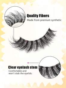 10 Pairs False Eyelashes, Large Capacity Eyelash Box, Thick And Curly, Self-Adhesive D-Curl, Soft And Fluffy, Reusable, Suitable For Beginners, Perfect For Cosplay, Daily Dates, Parties And Outings - Black - View 6