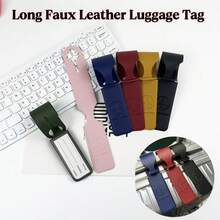 5件組創意PU皮革一體式行李吊牌,旅行行李箱掛牌登機牌標籤,耐用耐磨,極簡設計,旅行必備配件,方便識別 - 彩色 - 查看 2