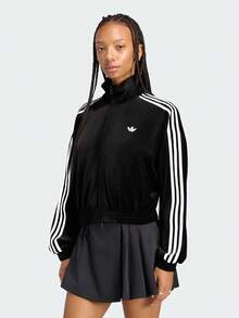 Adidas Originals Women's PLEAT VEL TT Jacket Knit Collarless Cardigan LG4297 - Black - View 1