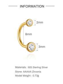 Tysoendlay 1Pc S925 Sterling Silver U-Shaped Cartilage Hoop Earring, Gold Tone, Multiple Styles, Helix Piercing Jewelry For Women Girls, Daily Wear Party Gift - Gold - View 15