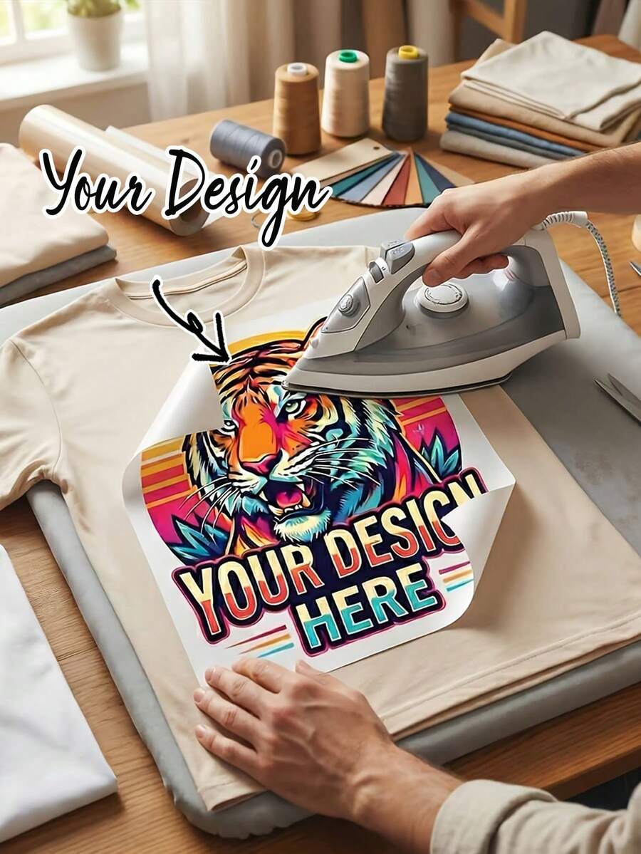 Custom Heat Transfer Personalized Pattern Iron-On Patches,Suitable For Clothing,Sweatshirts,T-Shirts,Fabric Bags,Pillows, Carpets, Flags, DIY Decorative Iron-On Patches, DTF Vinyl TPU Printing,Create Your Own Patterns,Heat Transfer Paper Solely